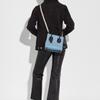 New COACH Cashin Leather Tote Bag, Shopping Bag, Handbag, Shoulder Bag, Crossbody Bag Small Women's Blue & Black 732-V5QVD