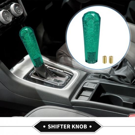 

15cm Faux Crystal Automatic Manual Shift Knob W 2 Adapter Acrylic Cyan-Blue Set