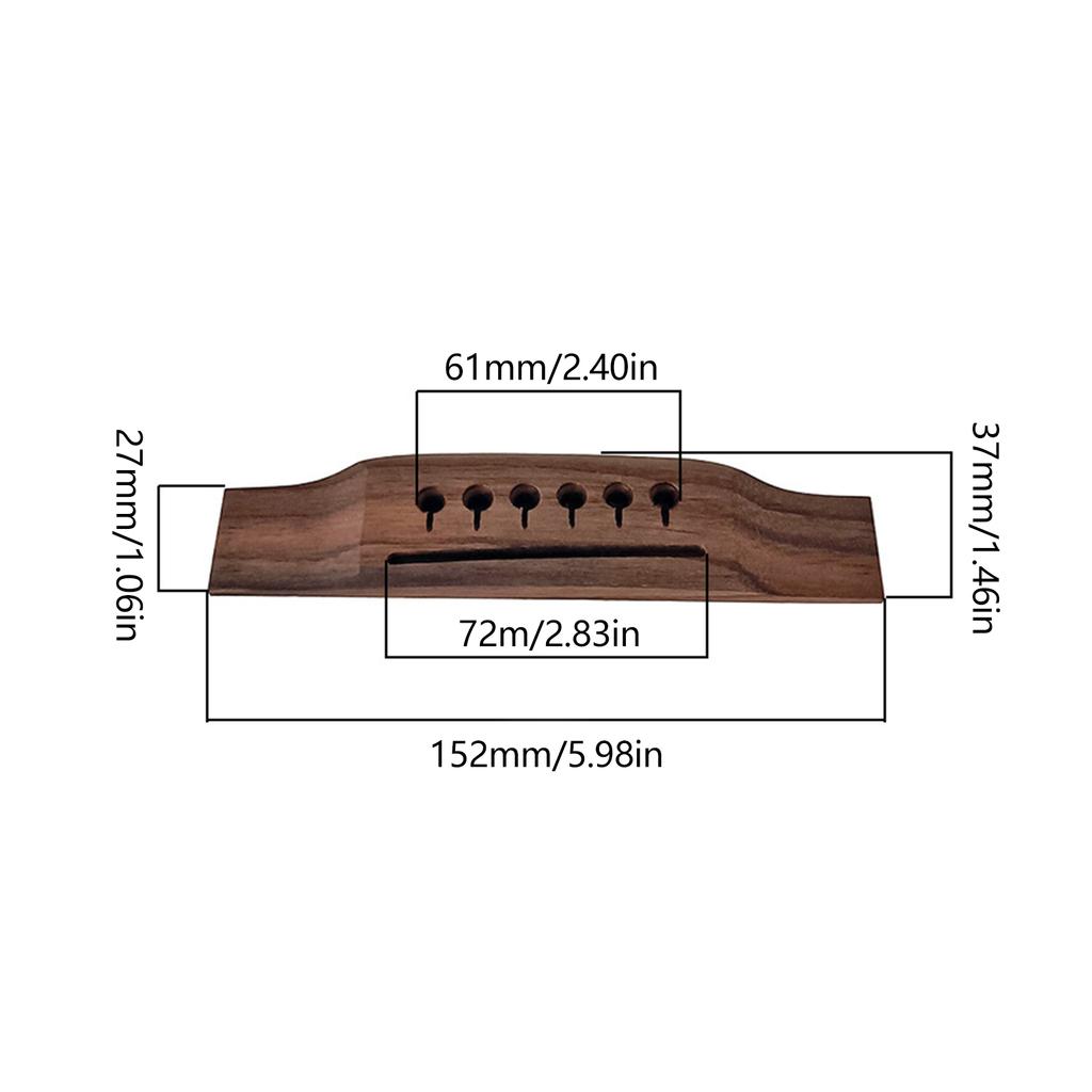 Rosewood 6 String Folk Guitar Bridge Replacement Acoustic Guitar Bridge Saddles Nut Pin for Improve Guitar Sound Quality