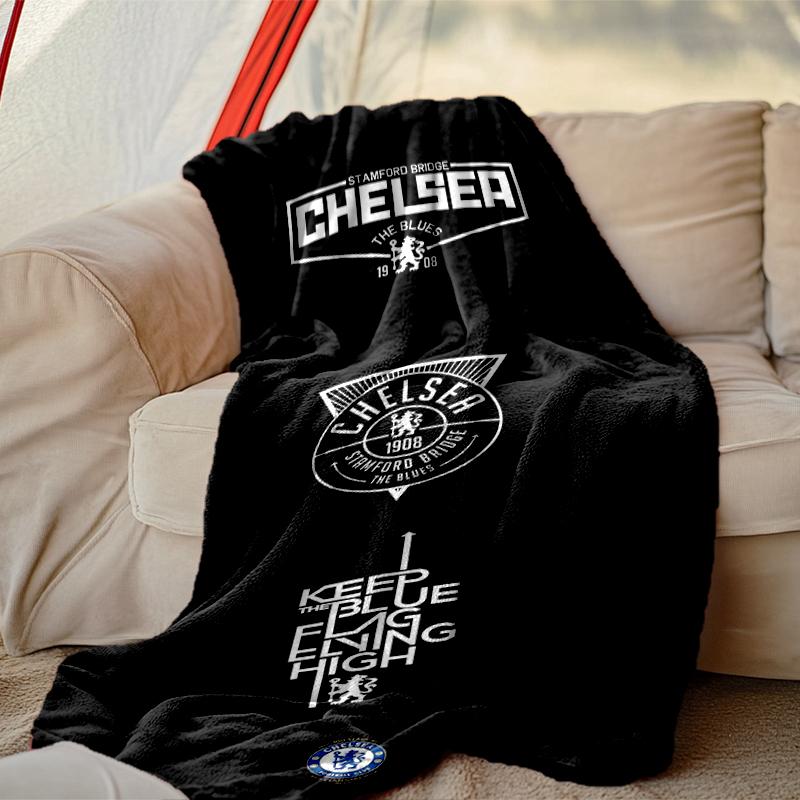 1pc Chelsea FC Blanket, Super Cozy Printed Home Blanket, All-Season Warmth