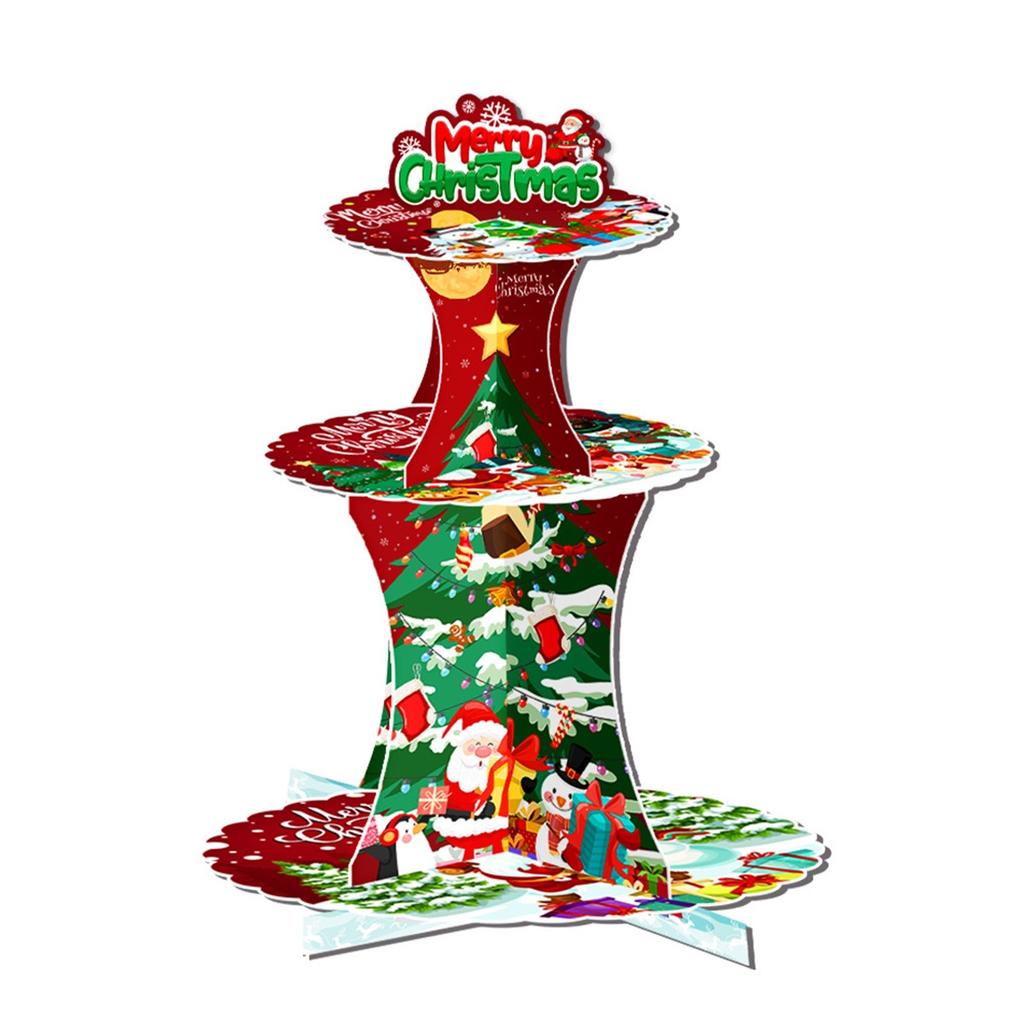 Christmas Decoration Desktop Christmas Tree Cake Stand Dessert Table Elk Old Man Party Party Supplies