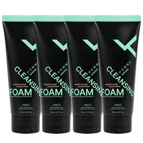 [VACCI] (4ea) VACCI Homme Shaving Cleansing Foam 150ml / Men s Foam Cleansing Mugwort Cica Soothing Care_631569