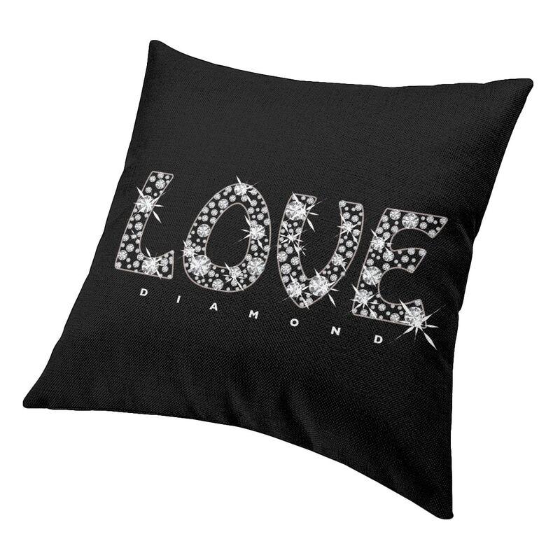 Love Diamond Throw Pillow Case 60*60cm Sofa Rhinestone Jewelry Gemstone Cushion Cover Sofa Car Pillowcover Double-sided Printing