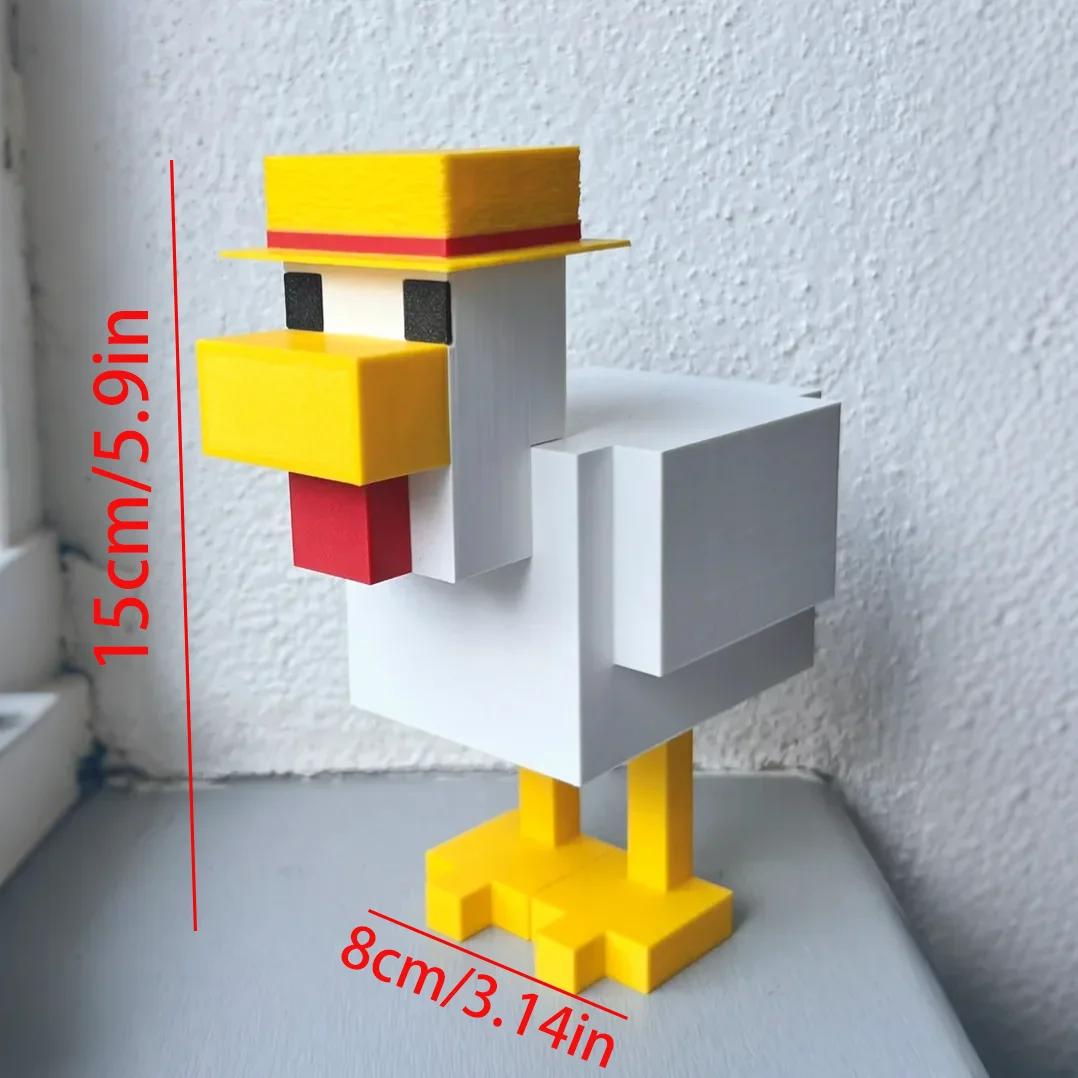

Pixel Chicken Statue, Cute Animal Resin Figurine, Modern Home Office Desktop Decor Ornament, Funny Gift for Friends