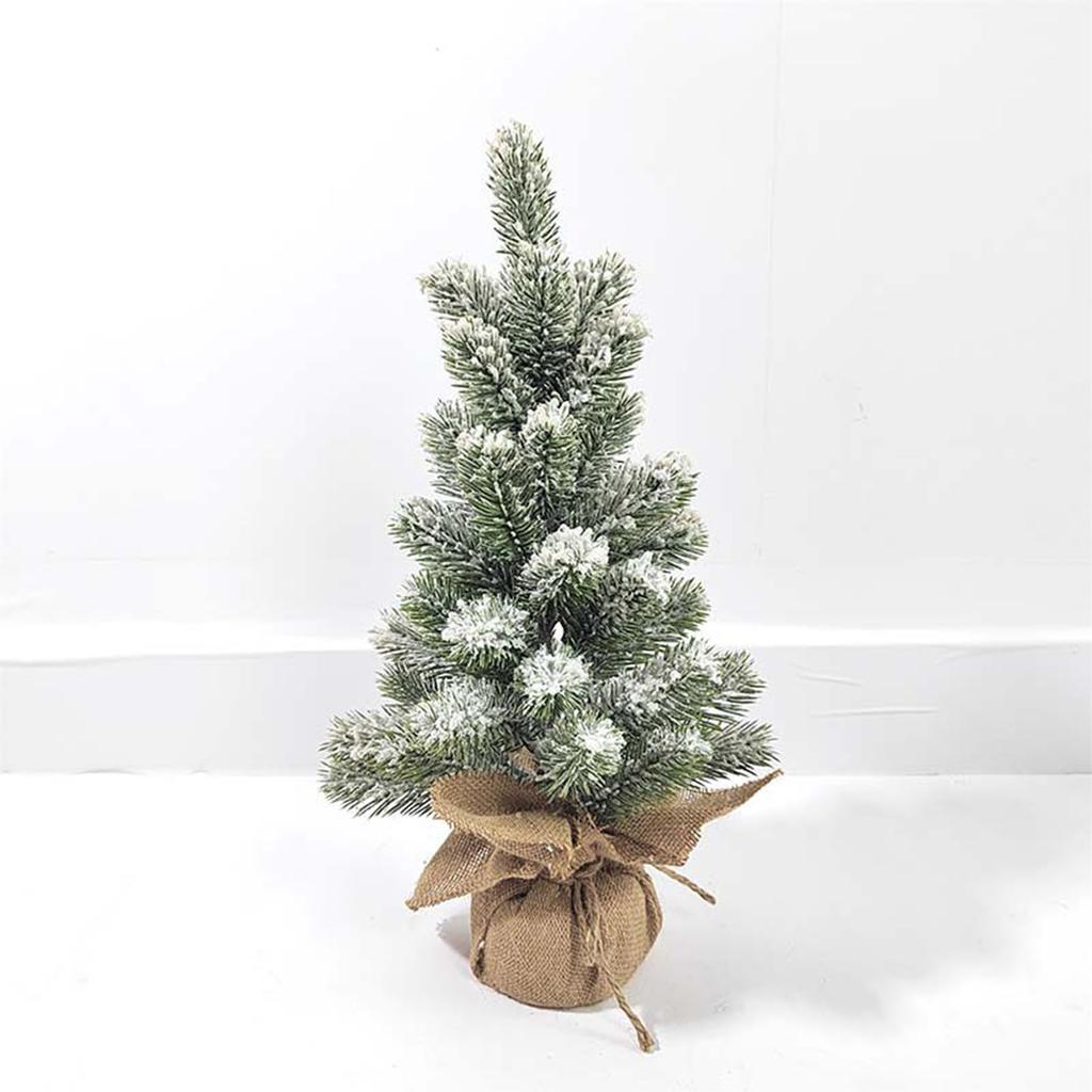 17,72 Zoll Desktop Beflockter Weihnachtsbaum Simulation Platzsparend Wiederverwendbar Weihnachts-Tischdekoration für Fes
