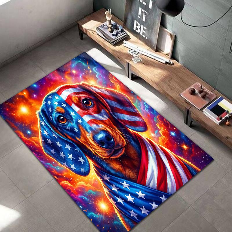 American Animal Pattern Square Carpet,Area Rug,Carpet Rug for Living Room Bedroom Sofa Playroom Decor,Non-slip Floor Mat,Holiday Birthday Gifts