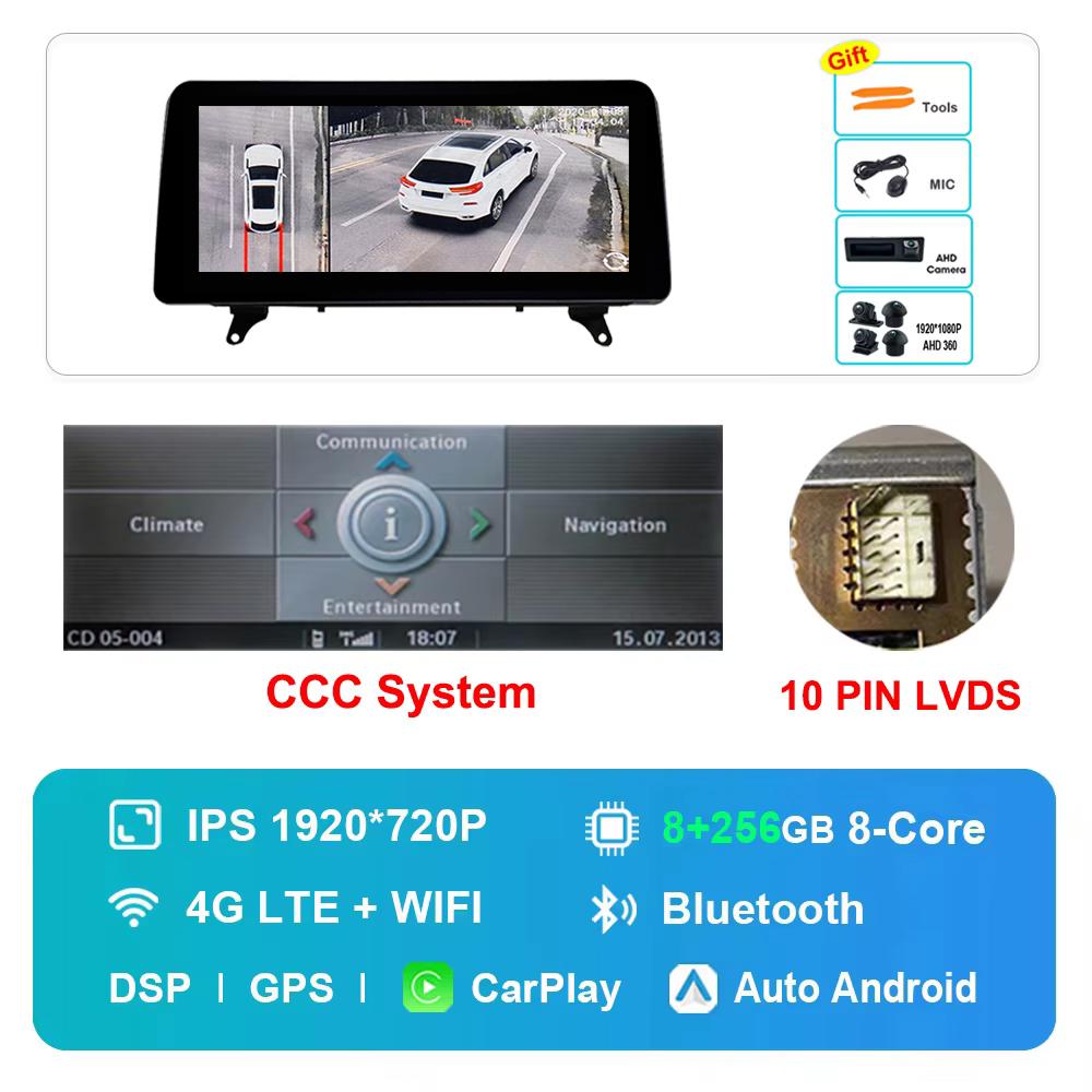 12.3 inch for BMW X5 E70 X6 E71 2007 - 2013 CCC CIC System GPS HD Touch Screen Android Car Radio Multimedia Player