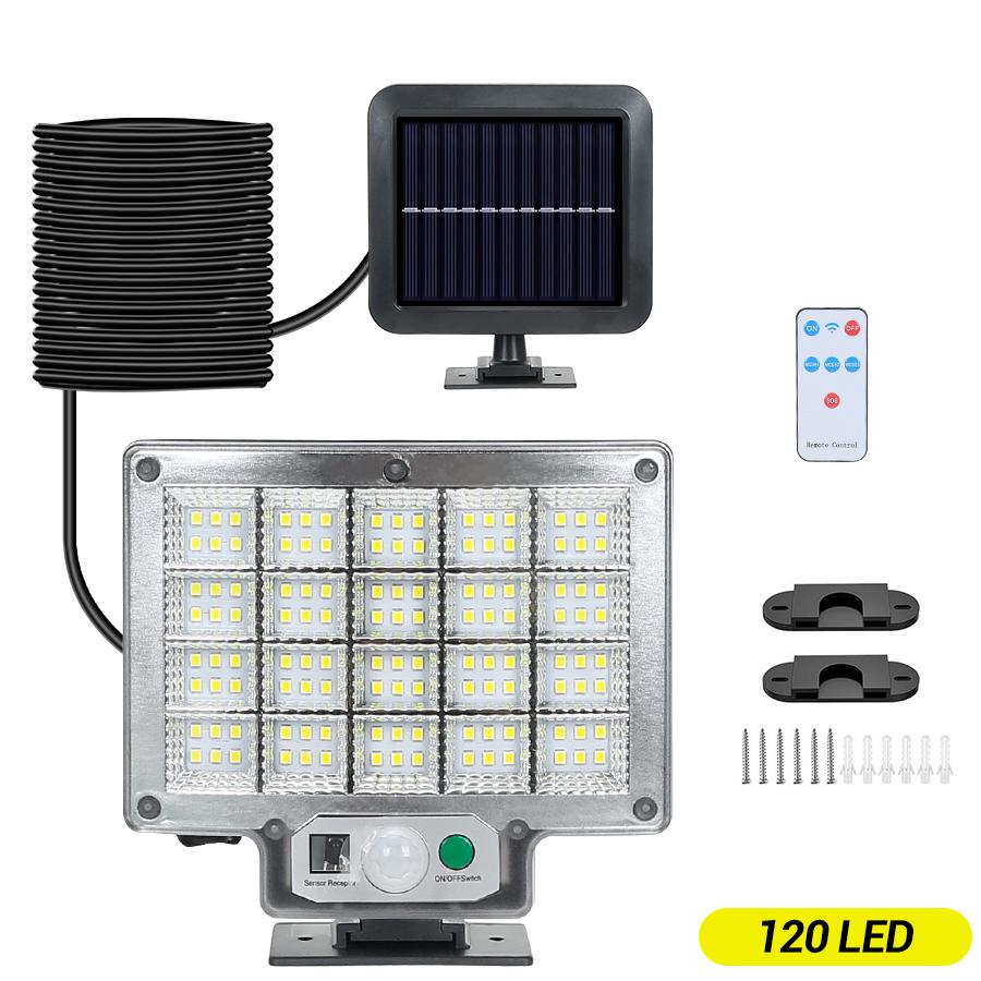 1PC 192 LED Split Solar Light Outdoor Waterproof with Motion Sensor Floodlight Remote Control 3 Modes for Patio Garage Backyard
