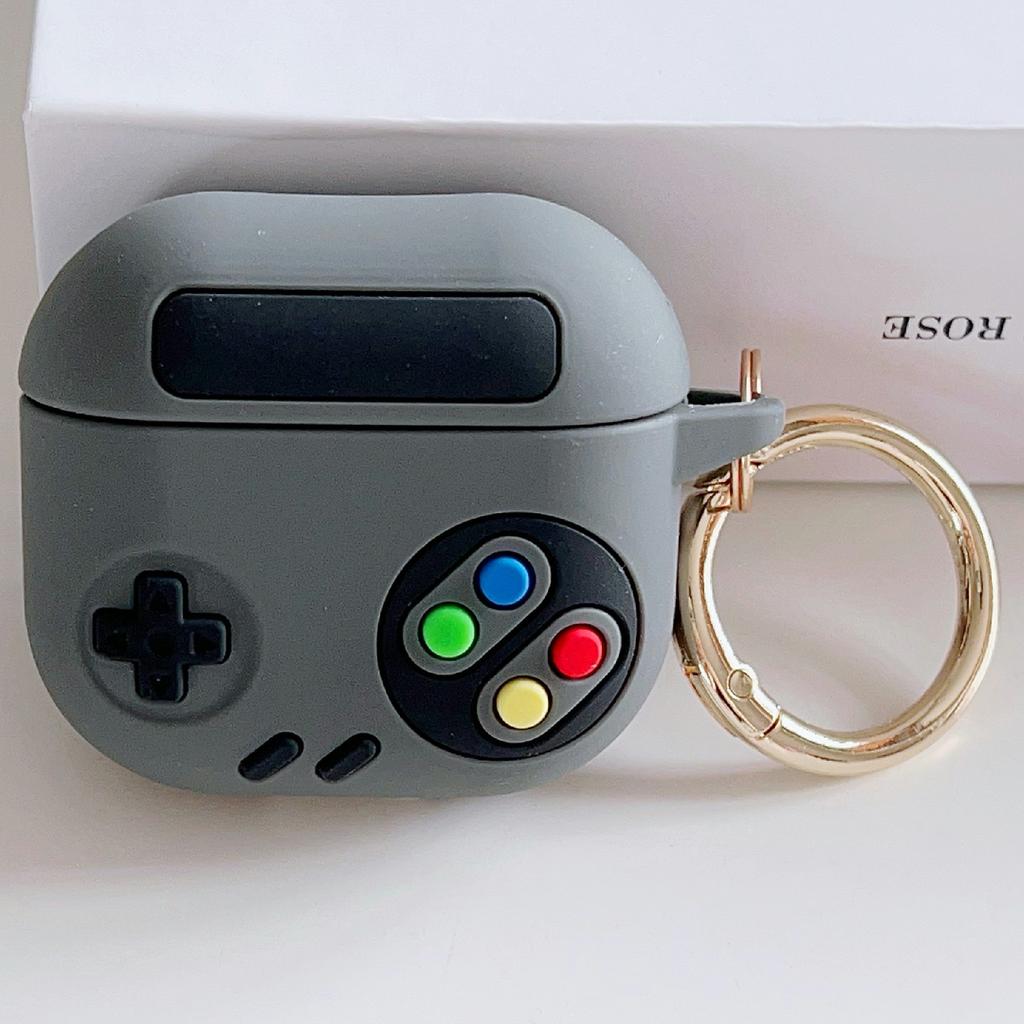 For AirPods 4 Silicone Case Game Console Shape Wireless Earbuds Shell with Hook