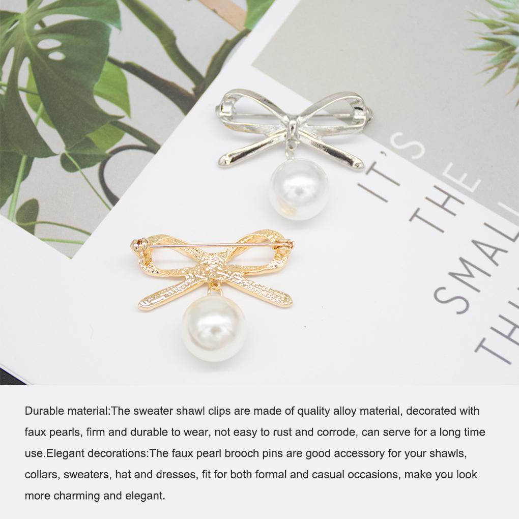 Bowknot Pearl Brooch Enamel Lapel Pin Jewelry Anti-emptied Clothes Accessory Rhinestone Blouse Brooches Bow Tie Wedding