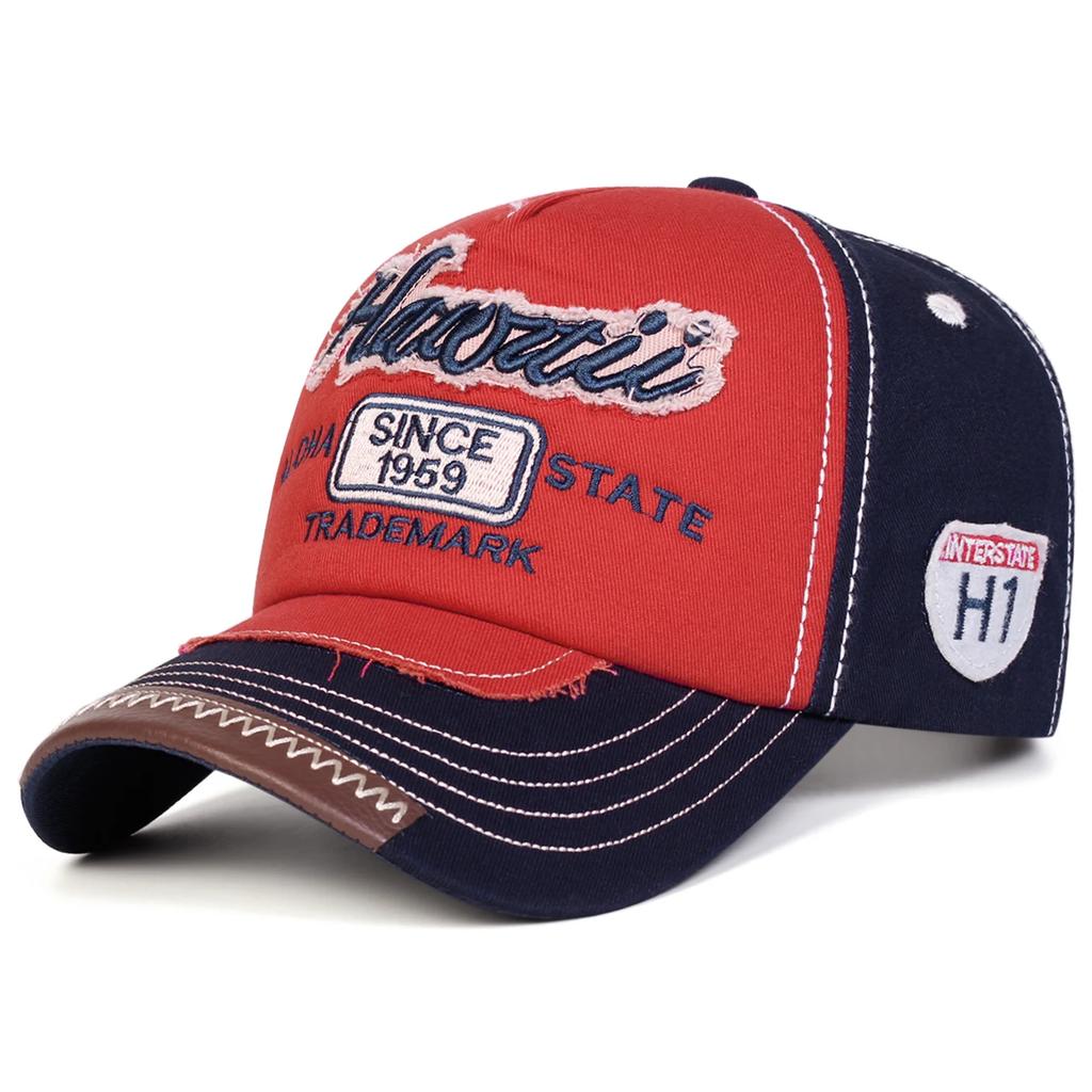 Unisex ALOHA STATE Stickerei Baseballkappen Frühling und Herbst Outdoor Verstellbar Lässige Hüte Sonnenschutzhut Sportkappe
