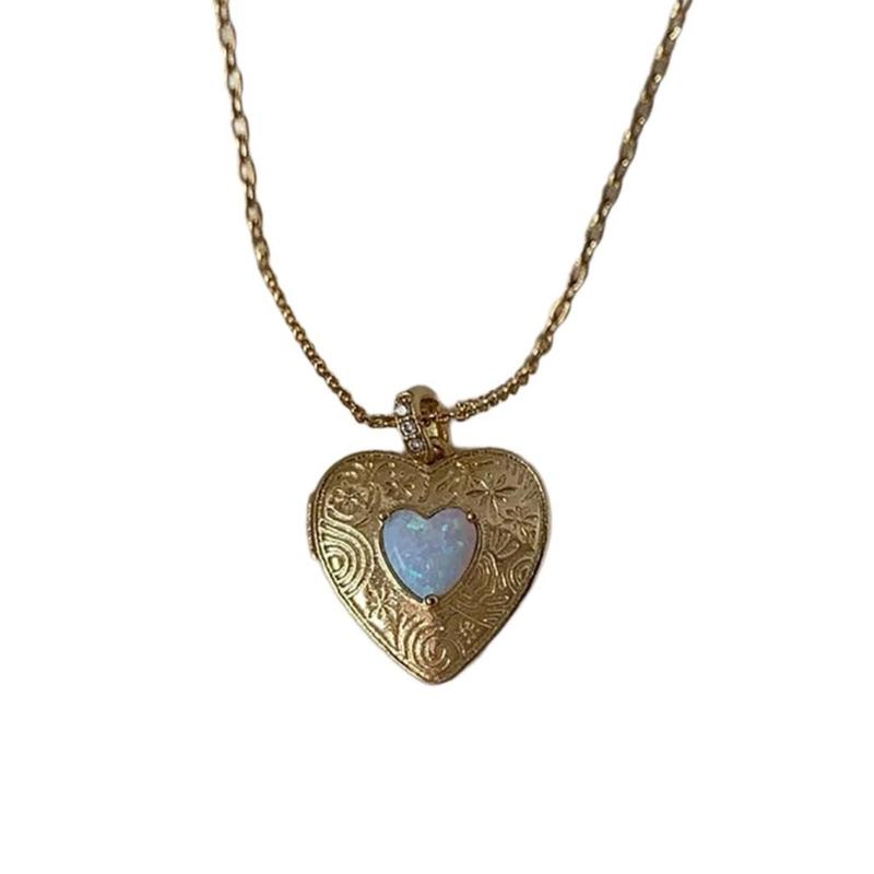 Stilvolle Liebesherz-Anhänger-Halskette Blickfang Buchumschlag Halskette Modischer Anhänger Hals Schmuck für Frauen