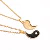 2 Pcs/Set Necklace Tai Chi Chain Stainless Memorial Couple Pendents for