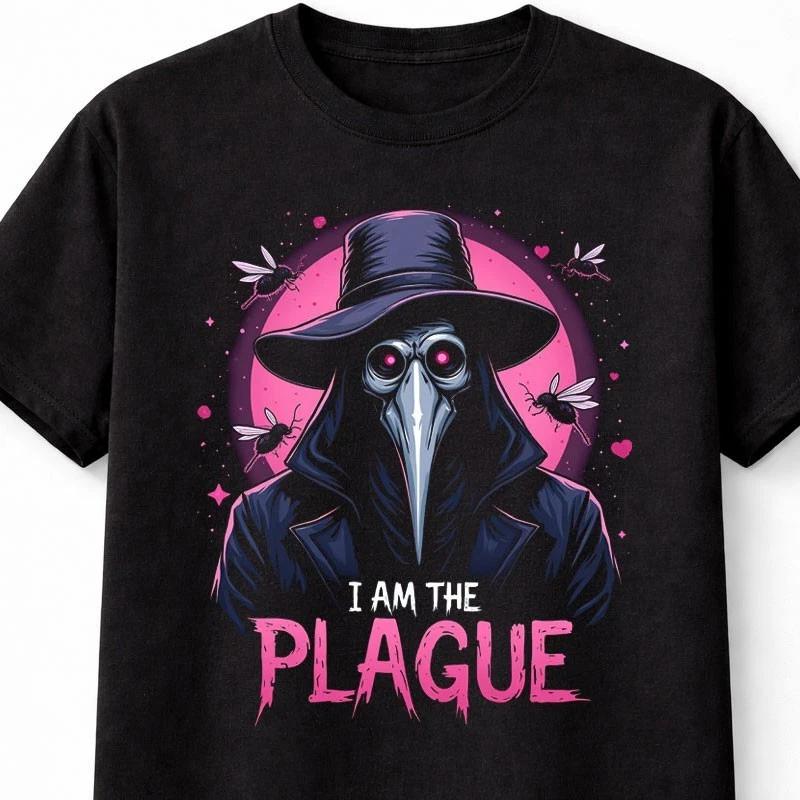 I Am The Plague Mask Gothic Horror Halloween Graphic Unisex T Shirt S 5XL S