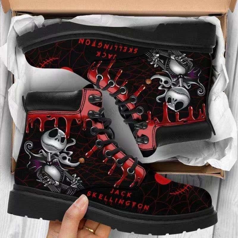 Large Size British Fashion Tooling Boots Large Size Retro Printed Women's High Top Cartoon Pattern Martin Boots