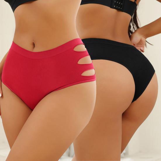 Yousheng Seamless Underwear for Women Cheeky Bikini Panties High Cut V-waist Briefs Tummy Control Hip-Lifting Hollow Underpants