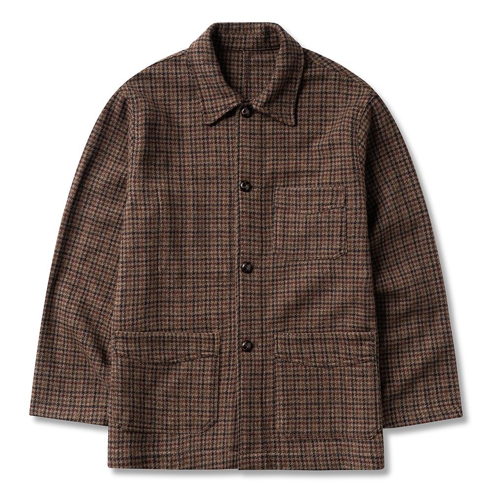 Edwardmax French Work Jacket Tweed 100% Wool Check