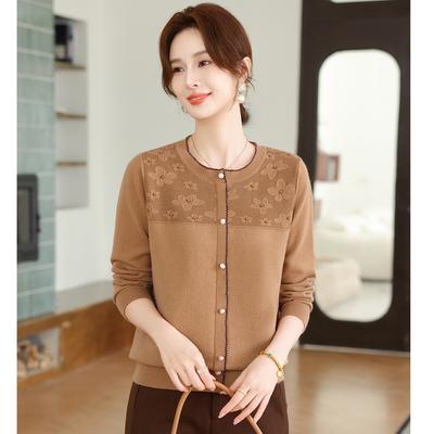 Pullover für Damen im westlichen Stil, Kleidung für Schwiegermütter, verdickter Pullover für Mütter, Strickjacke für Damen mittleren Alters im Herbst und Winter.