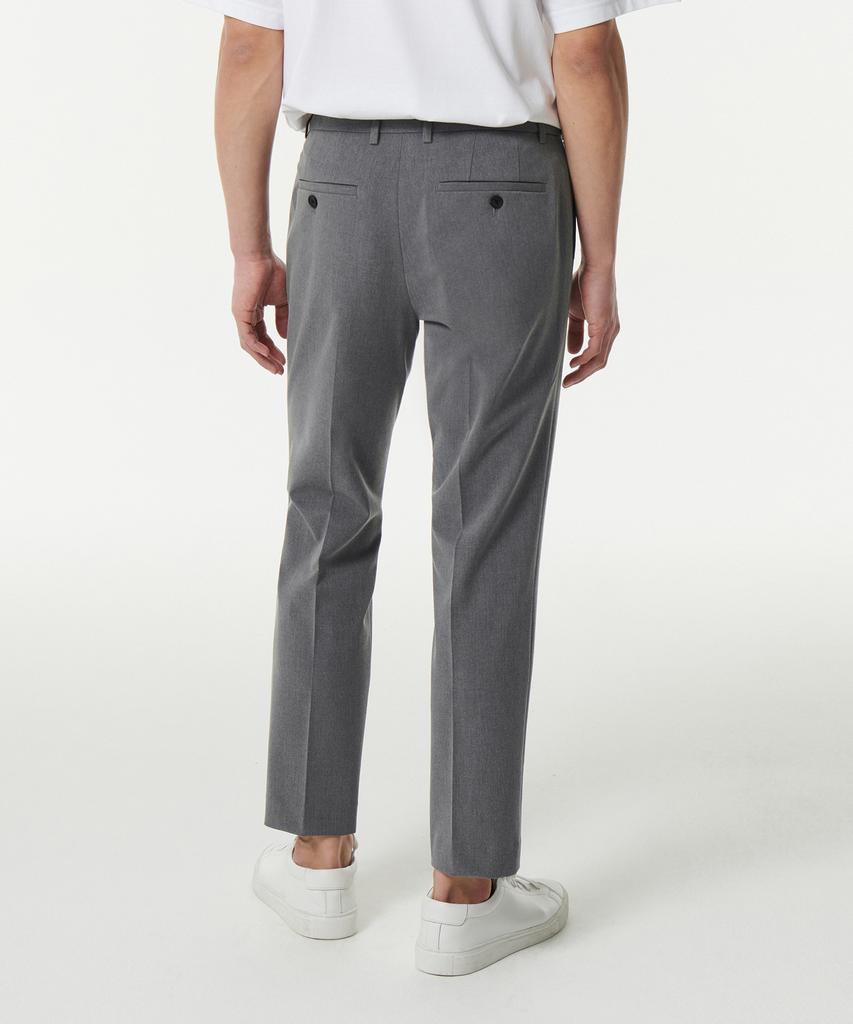 MUSINSA STANDARD Tapered Hidden Banding Crop Slacks [Melange Gray]