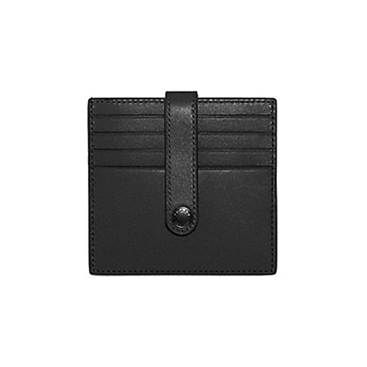 Coach Heritage Multi-Slot Leather Card Holder Men Accessories Black C3162-QBBK Basic Set (Bag+Dust Bag)