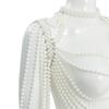 Salircon  New Sexy Bridal Tassel Imitation Pearl Shoulder Chain Necklace for Women Elegant Shawl Wedding Jewelry Accessories