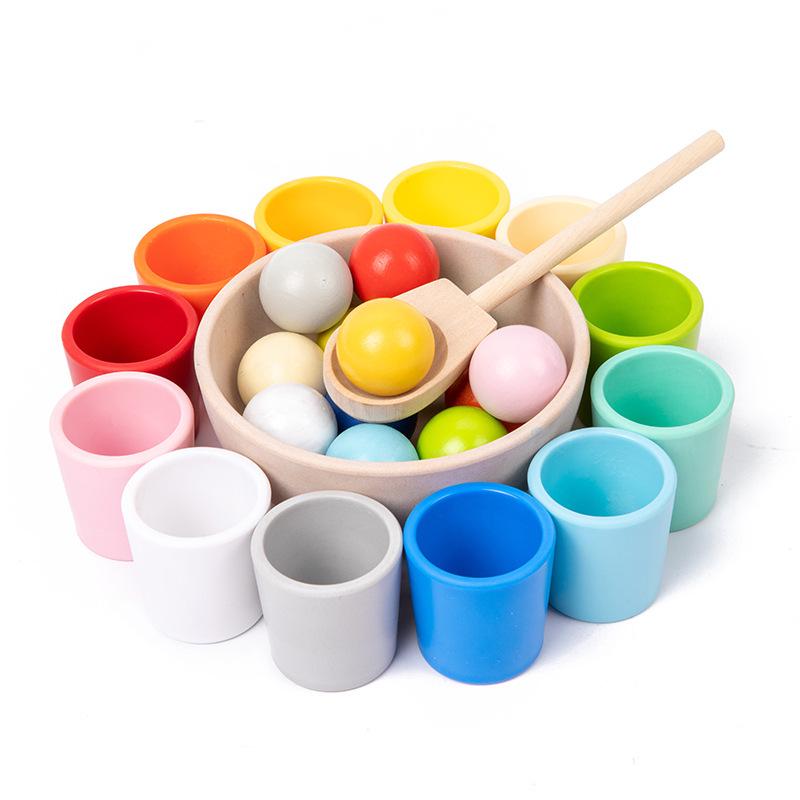 Montessori Wooden Color Sorting & Counting Game for Early Childhood Education