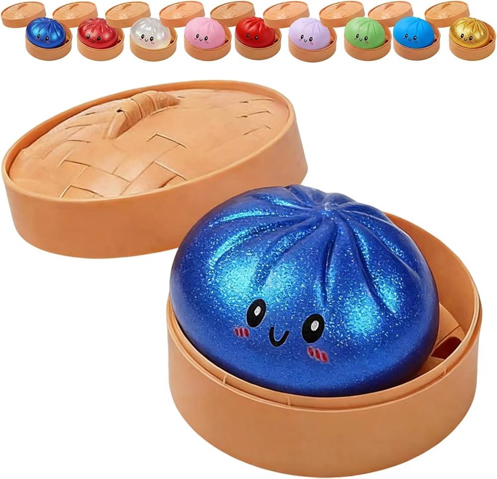 Hot Cute Dumpling Squishy Toy Steamed Stuffed Bun Squeeze Decompression Slow Rising Anti Stress Reliever Soft Kids Sensory Gift