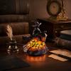 Lâmpada Chapéu de Bruxa Vitral Yousheng, Lâmpada de Bruxa Retrô de Resina Feita à Mão, Luz Noturna de Chapéu de Mago Gótico Alimentada por USB, Decoração de Casa para Halloween