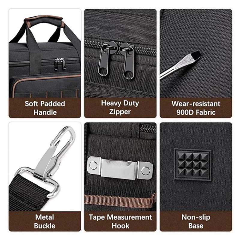 New Heavy-Duty 17-Inch Crossbody Tool Bag - Thickened, Wear-Resistant Oxford Cloth