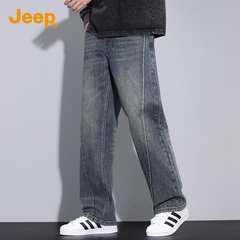 Jeep Men's Loose Straight Fit Jeans