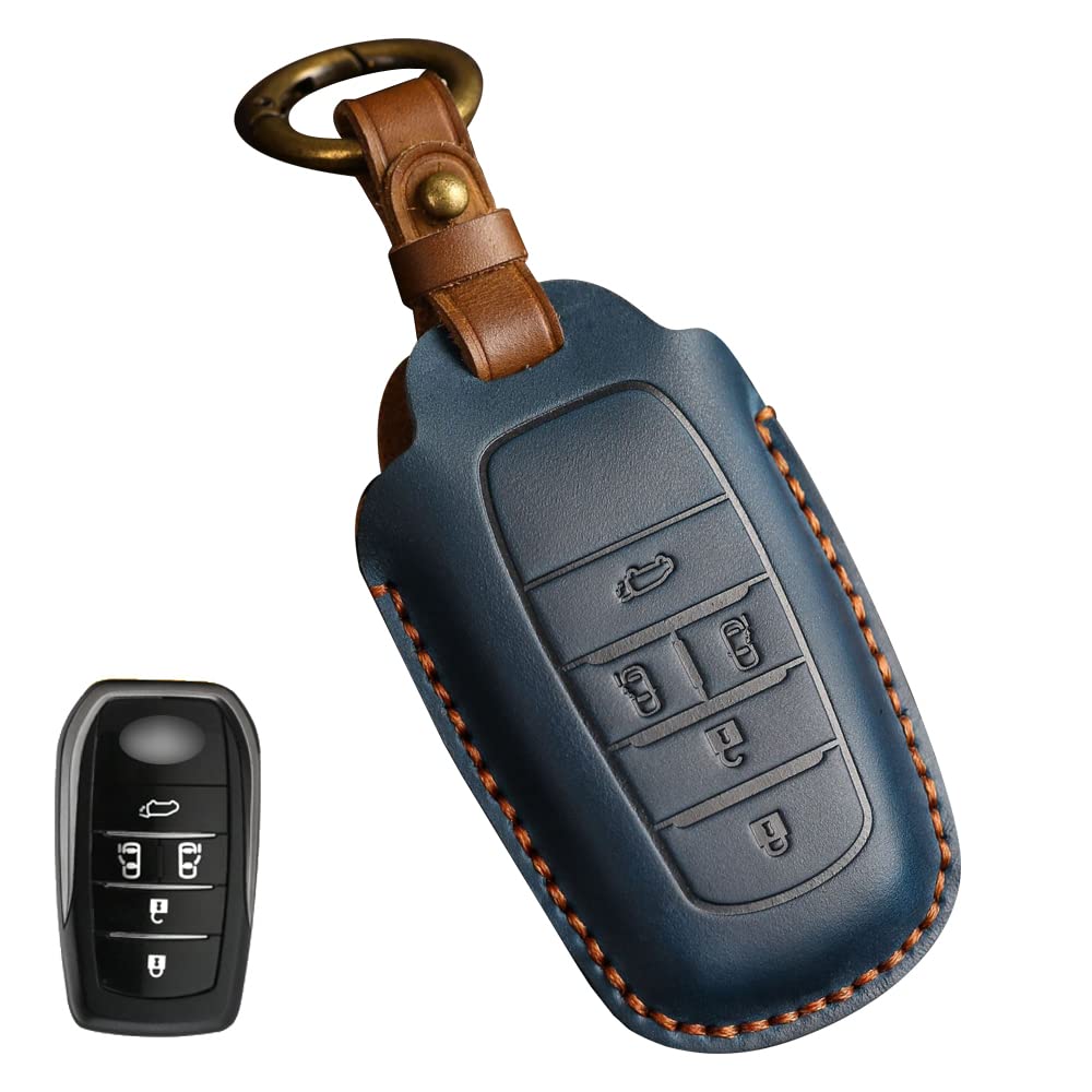 

Чехол для ключа Toyota Чехол для смарт-ключа Toyota New Alphard Кожаный чехол-накладка 5 кнопок Роскошный Стильный Эксклюзивный акриловый чехол для ключа Toyota Брелок синий