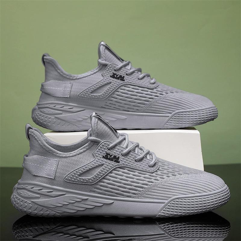 

Men s shoes spring breathable deodorant fly-woven mesh shoes men s work casual running shoes soft-soled soft-faced sports shoes 44 сірий колір