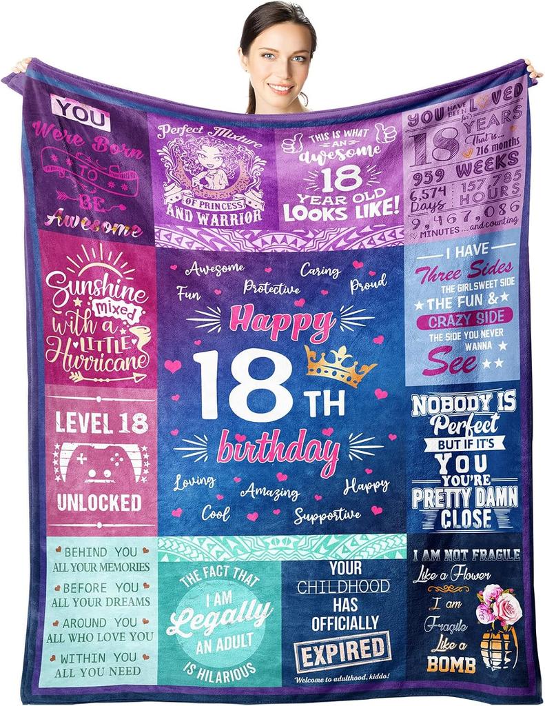 Wisegem x Blanket  Perfect Throw for Home  Garden  Cozy Decorative Teen Gift  Soft Textile for Her Room