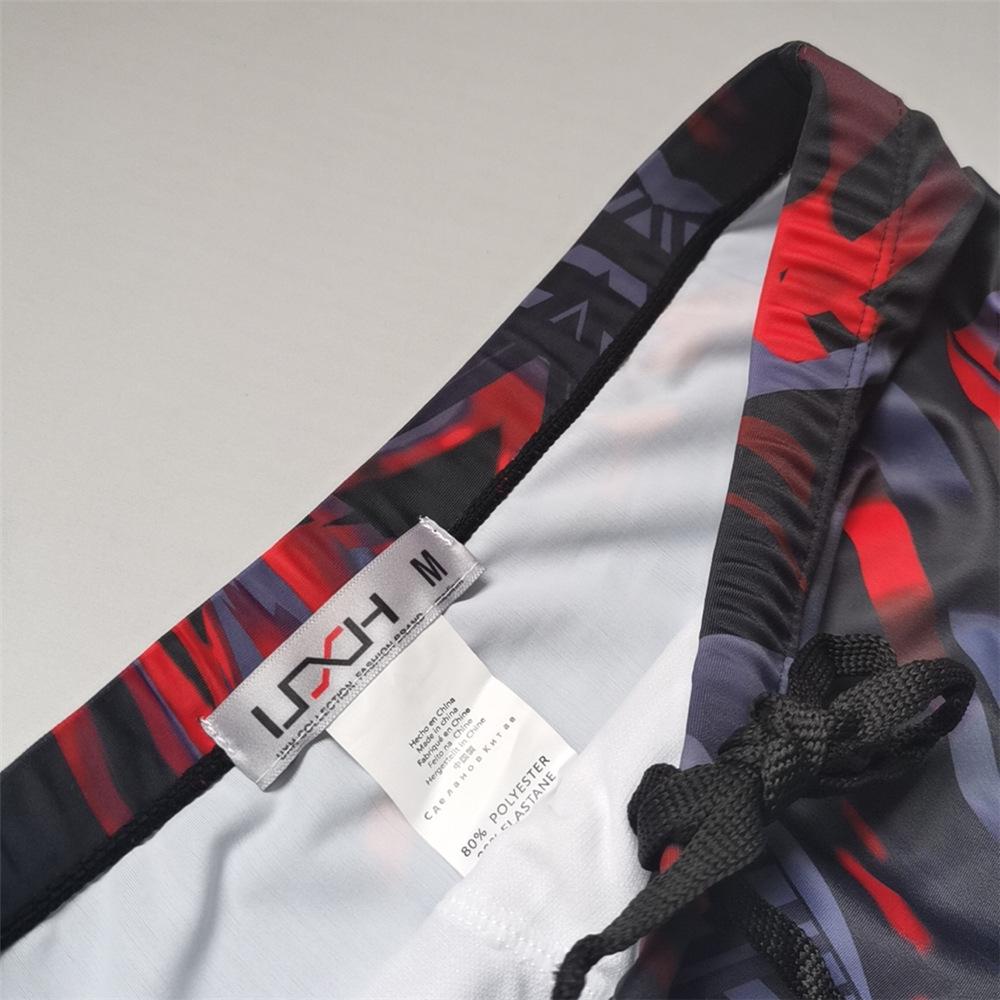Black Red Phantom Abstract Quick-drying Men's Swimming Boxer