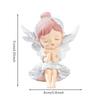 Ballerina Angel Figurine Winged Ornament with Carved Feathers