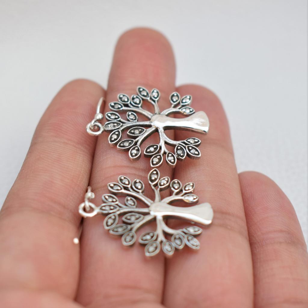 925 Sterling Silver Tree of Life Earring, Handmade Earrings, Birthday Gift, 925 Sterling Silver Earrings