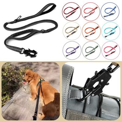 Heavy Duty Bungee Dog Leash with Car Seatbelt Shock Absorbing Reflective Pet Leashes Quick Release for Large Dogs
