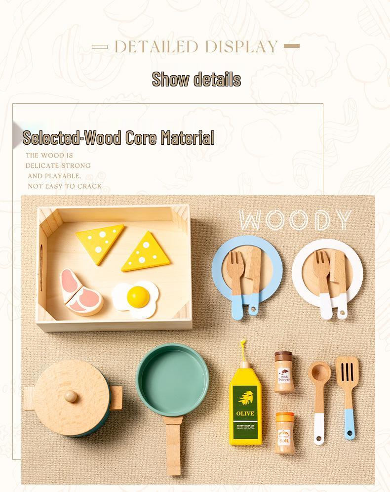 Wooden Mini Kitchen Set for Girls: Educational Role-Playing and Cooking Toy
