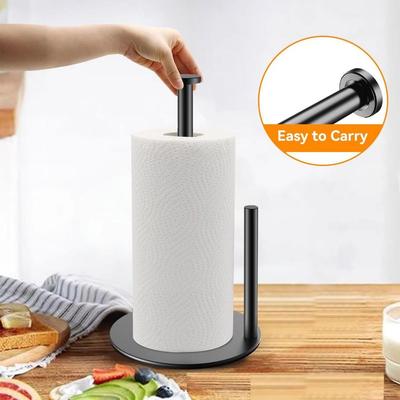Porte-essuie-tout en acier inoxydable Antidérapant Robuste Support pour Essuie-tout en Papier Durable Amovible Distributeur de Rouleau de Cuisine Ménage