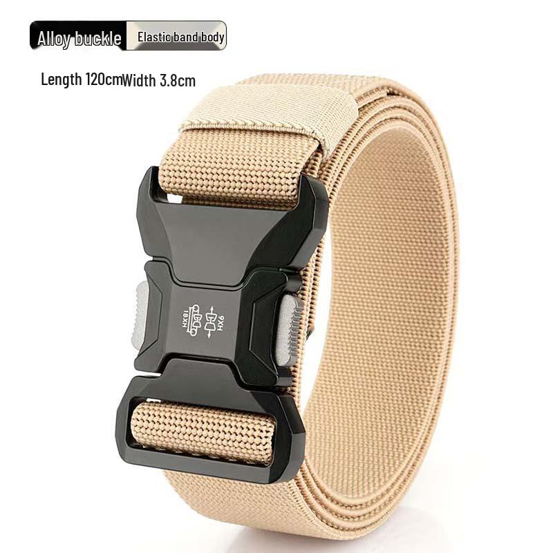 Men's Adjustable Leather Tactical Belt: Elastic, Versatile, Casual, Outdoor Training, Workwear