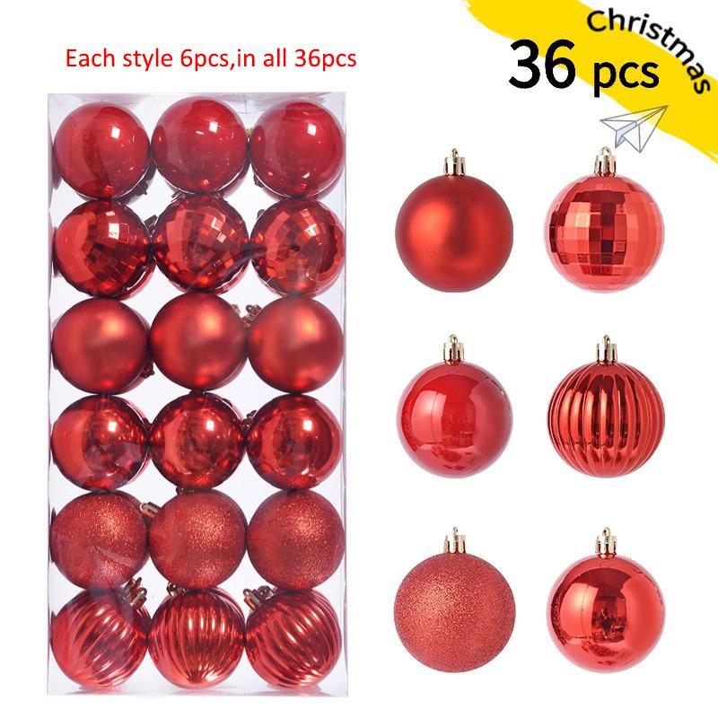 

36 шт. 30 мм Шары для елки Небьющиеся пластиковые украшения Красочные рождественские безделушки для праздничной вечеринки Свадебное украшение для елки 3cm 36pcs/set