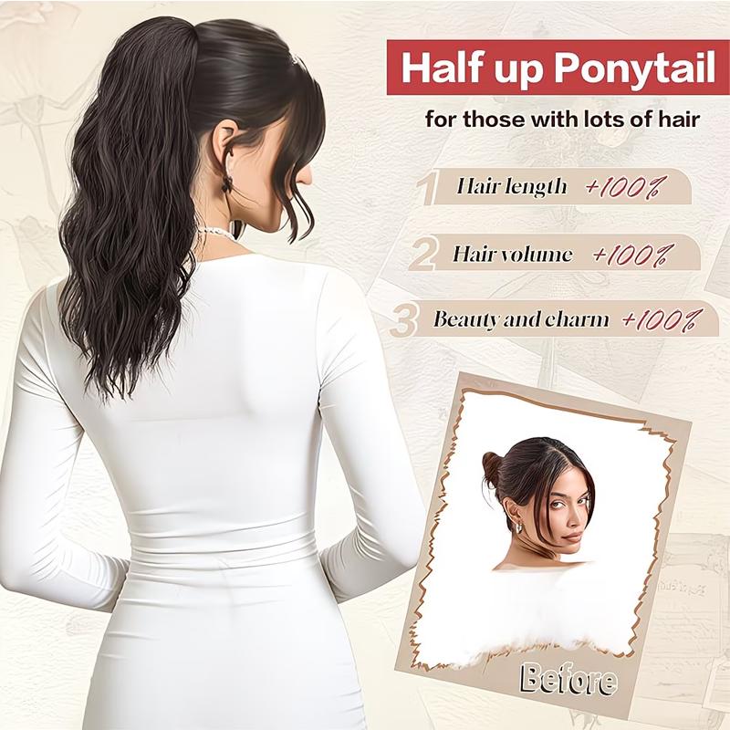 Heat-Resistant High Temperature Synthetic Ponytail Wig for Women Curly Stylish and Elegant with Easy To Wear Claw Clip Perfect for Halloween