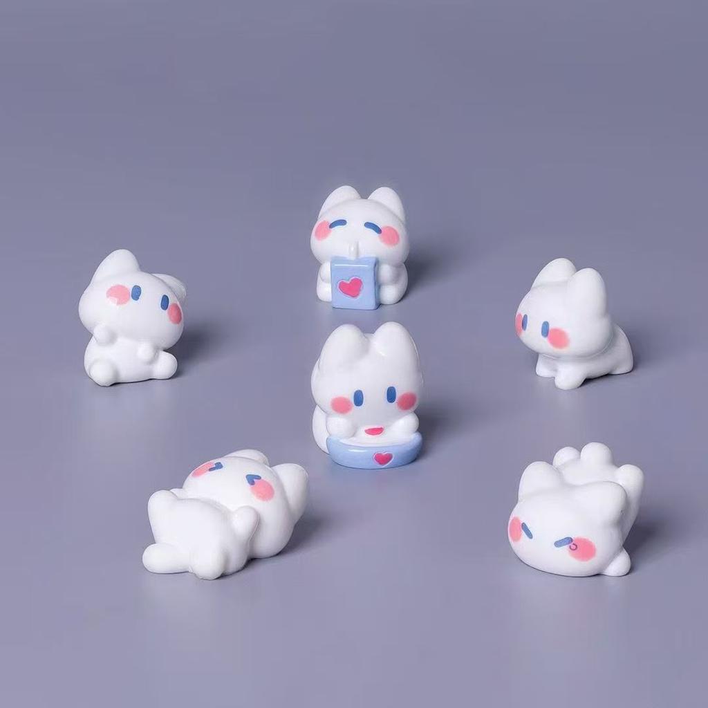 6Pcs/Set Cute Resin Cat DIY Brooch Hairpin Jewelry Handmade Accessory 2-3.2cm Model Kawaii Water Cup Resin Accessories