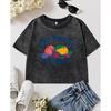 Tri Delta Fresh Fruits Spring Recruitmentprint Women Washed T Shirt Slim Soft T Shirts Cotton Clothes Top