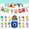 Colorful Cartoon Monster Et Alien Maggie Balloon Party Decor Banner Cake Topper For Birthday Supplies