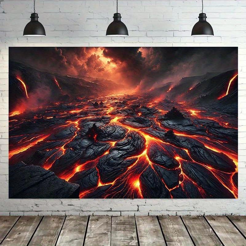 2D, 1 piece of red-hot lava plain background wall hanging fabric, background decoration, room, photography studio prop