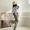 New Arrivals Open Run Women Straight Pants Spring Stretch Wide Banding Pockets
