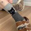 Kreskówkowy kot 3D Jesień/Zima Wzór Blok Kolorów Kreskówkowe Zabawa w Chowanego Skarpety do połowy łydki Styl Koreański Blok Kolorów Urocze Damskie Skarpety