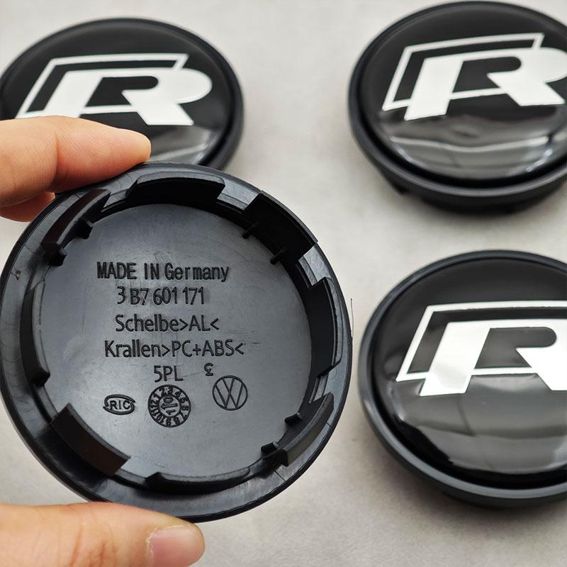 For VW Volkswagen Jetta MK5 Golf 4pcs 65mm VW R Car Wheel Center Caps For Volkswagen VW R GTI Golf 6 Passat CC Magotan Touran Ti