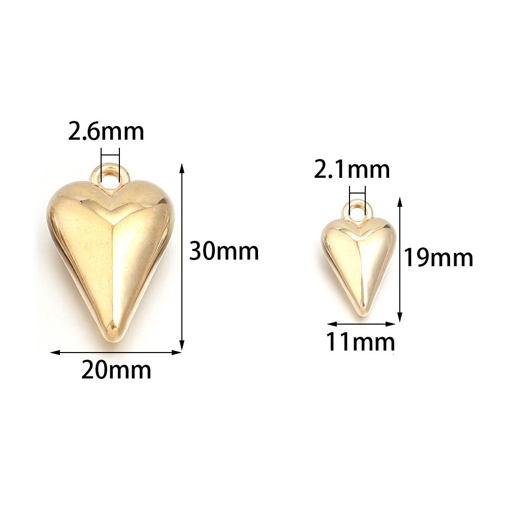 10-20pcs Heart Shape CCB Charms Plastic Charms Pendants For Jewelry Making DIY Handmade Necklace Bracelet Earrings Accessories